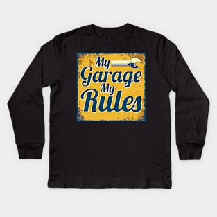 My Garage my Rules Diesel Mechanic Quote  Mechanic Kids Long Sleeve T-Shirt